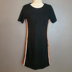 Vintage Divided by H&M Soft Knit Side Striped Black Dress